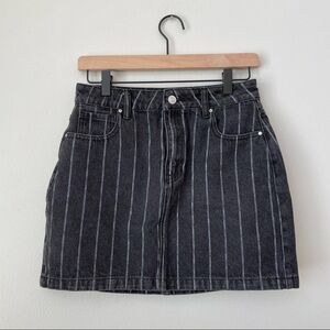 Pacsun Black Denim Striped Mini Skirt